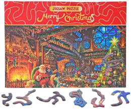 PUZZLE Merry Christmas U Santy doma 75x50cm 468 dlk skldaka v krabici